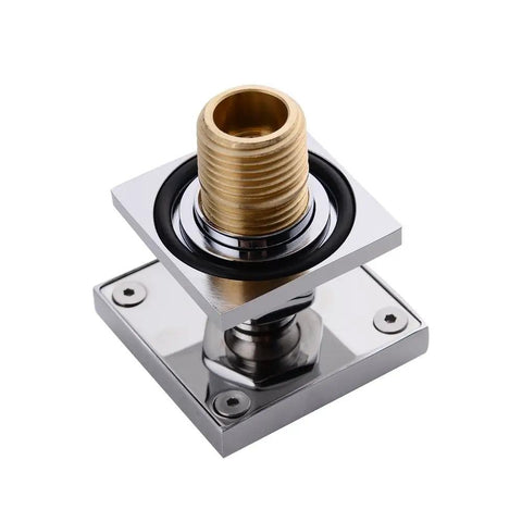 Brass Shower Body Sprays With Four Massage Jets, Wall Mounted Spa Side Sprayer Set, Square Chrome Finish, connector view