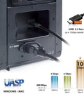 USB Type C connection on Top Shelf 8 Bay Hard Drive Enclosure Rock Solid Direct Attached Storage Box for fast data transfers.