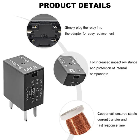 Top Shelf 2 Pack 4 Pin Car Ac Standard Cooling Relay 12V 40A Heavy Duty High Power Switch for vehicle fan starter with copper coil.