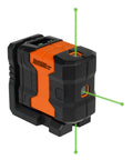 3 Dot Green Laser Level Self Leveling Kit With Magnetic Base Floor Mount And Hard Case For All Day Jobsite Use GreenBrite Technology 150 Ft Range IP64 Dust And Water Resistant Long Battery Life, orange black unit