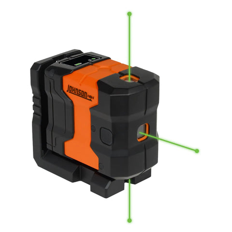 3 Dot Green Laser Level Self Leveling Kit With Magnetic Base Floor Mount And Hard Case For All Day Jobsite Use GreenBrite Technology 150 Ft Range IP64 Dust And Water Resistant Long Battery Life, orange black unit