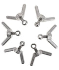 Six Piece M6 Stainless Steel Flange Butterfly Screws Kit With Holes For Locking And Fixing Electronics And Machinery Thumb Screws