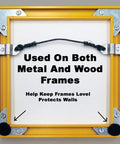 Self Adhesive Black Felt Bumpers One Half Inch Diameter One Eighth Inch Thick Forty Eight Pack for frame protection shown in use