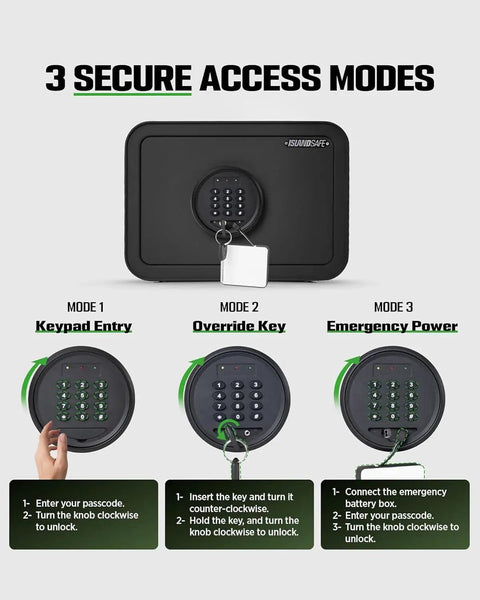 Heavy Duty Solid Steel Digital Safe With Keypad One Cubic Foot Personal Security Lock Box for Money Jewelry Valuables Access Modes