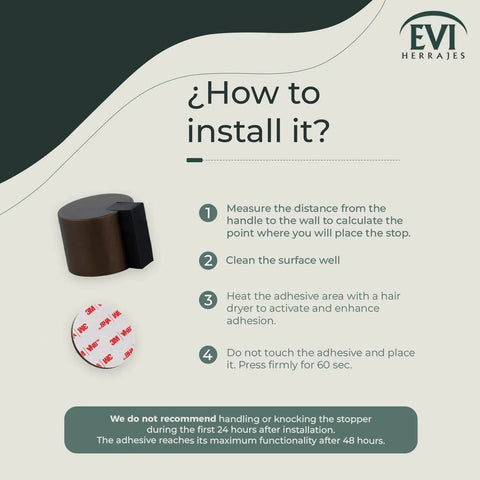 Installation guide for Self Adhesive Floor Door Stop in Rustic Brass Finish for Indoor and Outdoor Use with adhesive pad
