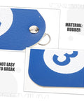Close-up of Two Pack Rubber Fencing Targets For Practice And Training, durable blue rubber with metal fastener detail.