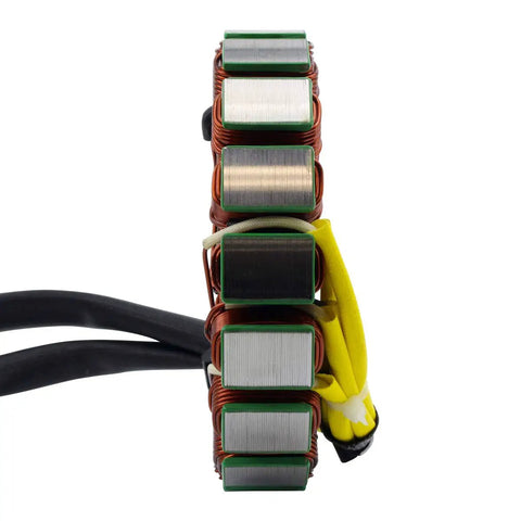 Heavy Duty Dual Output Stator With Voltage Regulator Rectifier and Plug And Play Gasket Swap For Polaris RZR Ranger ACE General side view showing coils and wiring.