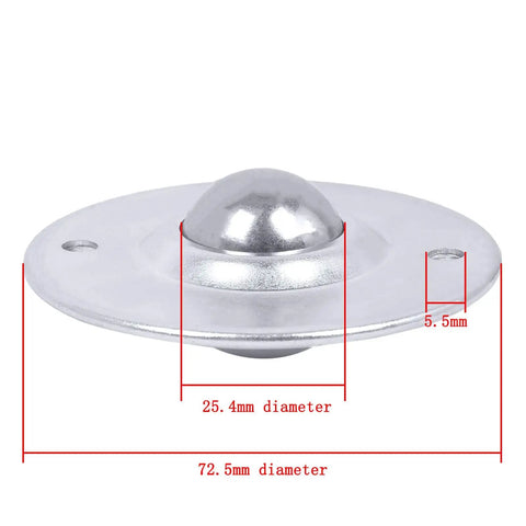 Heavy Duty 1 Inch Ball Transfer Bearings Set Of 6 With 360 Degree Rotation 2 Hole Flange Mount Carbon Steel Caster Rollers