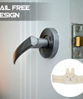 Fluffy White Door Stopper For Home And Office on door handle, soft durable wall protector that prevents finger pinching and noise