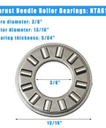 Set Of Four NTA613 Thrust Needle Roller Bearings With TRA613 Washers, Bore Three Eighths Inch And Outer Diameter Thirteen Sixteenths Inch