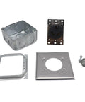 Heavy Duty Nema 10 30R Receptacle 30A Electrical Outlet Surface Mount Or Flush Install Galvanized Steel components including box and cover.