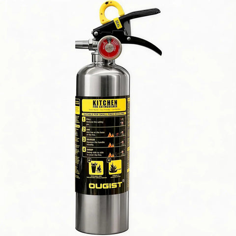 Class K Kitchen Fire Extinguisher For Cookin Grease Fires, 40 Fl Oz Wet Chemical, Quick Pull Handle, Easy PASS Operation