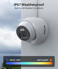 16 Channel 4K PoE Security System With Eight Outdoor 4K Cameras, 12MP NVR With 4TB HDD, AI Motion Detection, weatherproof camera