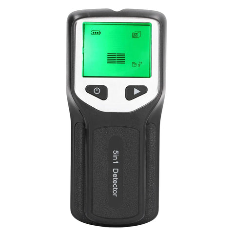 ALIESTFDNO Stud Finder Wall Scanner 5 in 1 Detector with LCD Display for showing a green LCD screen and control buttons.