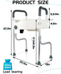 Raised Toilet Seat With Handles For Seniors And Post Surgery Recovery, Adjustable Height, Easy Install Safety Frame.