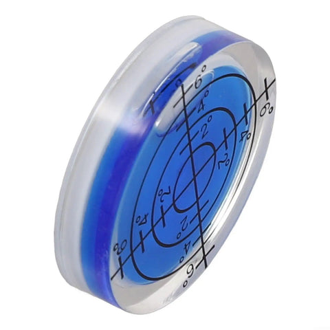 32mm for acrylic Bubble Level Round Circular for spirit Gauge(3) with translucent blue interior and black measurement lines.