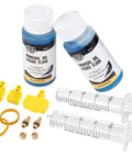 Magura Hydraulic Brake Bleed Kit For Disc Brakes With Mineral Oil Fluid 120ml, Two Graduated Syringes, metal adapters, dual-piston block