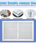 Super Large Aluminum Louvered Access Panel 47 By 45 Inches with strong magnetic latch, double access door design and sturdy hinges.