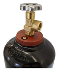 Top view of Beefy Heavy Duty Steel Acetylene Gas Cylinder With CGA510 Valve 75 Cubic Feet Capacity