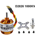 D2826 1000KV Brushless Outrunner Motor For RC Aircraft And Multicopters 2 To 3S LiPo Ready with accessories