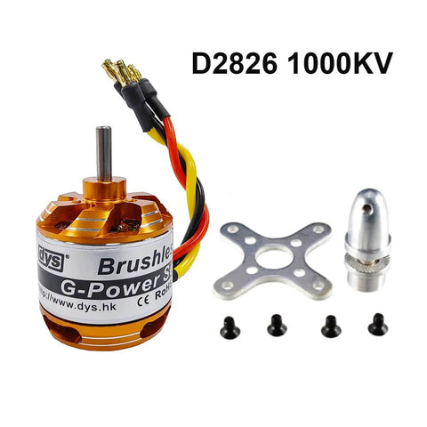 D2826 1000KV Brushless Outrunner Motor For RC Aircraft And Multicopters 2 To 3S LiPo Ready with accessories