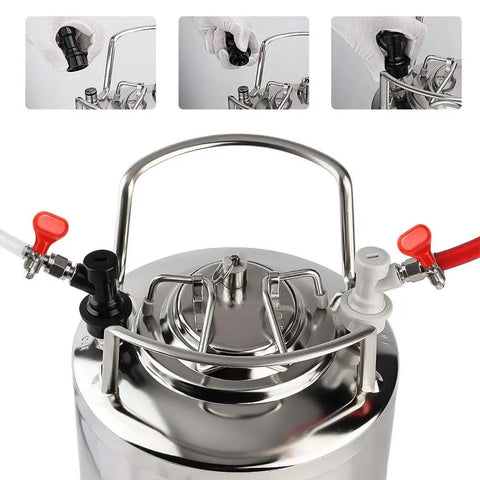 Two Pack Ball Lock Keg Disconnects With MFL Swivel Nuts For Quick No Fuss Beer Keg Connections In Your Home Brew Setup Sankey Compatible Durable Bar Grade Ball Lock Fittings on Cornelius keg