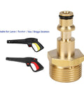 Brass 4X Hose Diverter Repair Kit Adapter For Lavor High Pressure Washer Hose Converts M22 Female To Quick Connect Fitting Easy Hand Install with washer gun