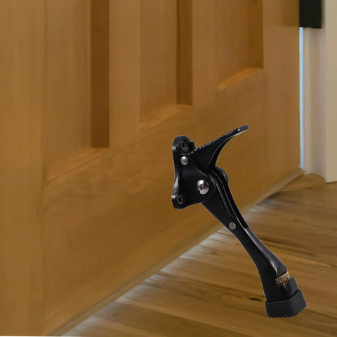 Heavy Duty Door Stopper For Bottom Of Door With Smooth Braking Mechanism, Zinc Alloy Construction, No Slam Safety, Floor Mounted