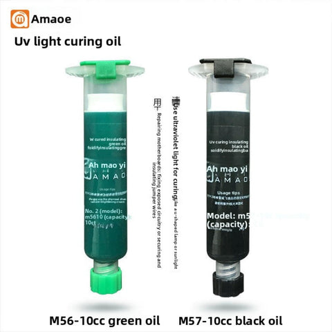 DIY Ready UV Curing Solder Mask Ink Set For PCB Repair Two Bottles In Black And Green Solder Resist Ink For BGA PCBs Insulation
