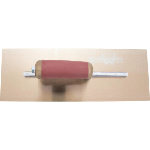Top view of DuraFlex Finishing Trowel For Plaster And Drywall With 14 By 5 Inch Blade And Nine Three Quarters Inch Mounting DuraSoft Handle
