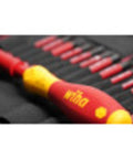 Insulated SoftFinish SlimLine 19 Piece Blade Set With Ergonomic Handle displayed in case with multiple bits visible