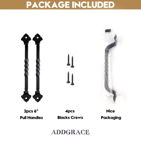 Two Pack Gate Handles For Wooden Gates With Screws Rustic Black Steel Door Pulls For Garden Shed And Fences Heavy Duty
