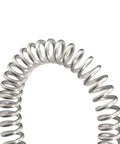 Close-up of Dope Compression Springs Kit For DIY Projects And Repairs, Two 304 Stainless Steel Springs, curved wire coil.