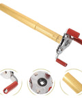 Ladder Free Smoke Sensor Assembly Removal Tool With A Rock Solid Aluminum Jaw And Extended Reach For High Ceiling Fire Alarm Extraction Drop Your Ladder Today showing heavy-duty aluminum pole with red rubber ends.