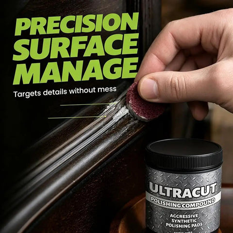 No Sweat All In One Surface Restoration Polish With Buffing Pad For Erasing Scratches And Restoring Slick Shine On Wood Leather Marble Granite Stainless Steel Sinks Ovens Counters Heavy Duty Formula Cuts Through Grime Fast