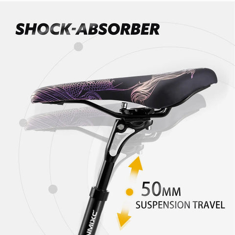 Beefy Suspension Seatpost For Tall Riders With 300 Pound Support And 28.6Mm Shim To Fit 28.6Mm Tubes, 50mm travel shown