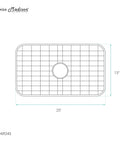 Line drawing of Stainless Steel Kitchen Sink Grid 25 x 13 with center drain, showing grid dimensions and design layout.