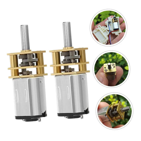 6 Pack Micro Metal Gear Motors With Mini Gear Reducer For Tiny Robots And Drones, high torque low RPM, metal construction close-up