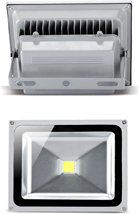 JUDYSSY Spot Lighting Led Flood Light Outdoor, Waterproof Security Lights, Supe, Warm Light,100W, showing aluminum heat dissipation design.