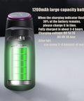 Close-up of Portable Water Dispenser For 2 To 5 Gallon Bottles With USB Charging Pump, showing battery and charging details.