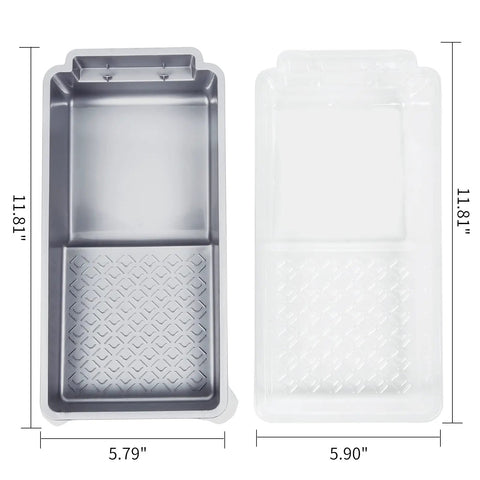 4 Inch Foam Paint Roller Kit With 8 Pack Covers, Frame, Tray And Liner for Smooth Flat Surface Finishes, tray dimensions