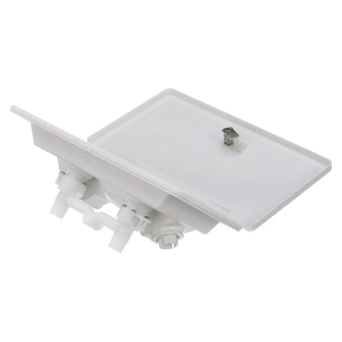 Swim And Rinse Transom Shower With Hot And Cold Water, Lockable Hinged Cover, White ABS Housing, Seven Foot Hose For Boats