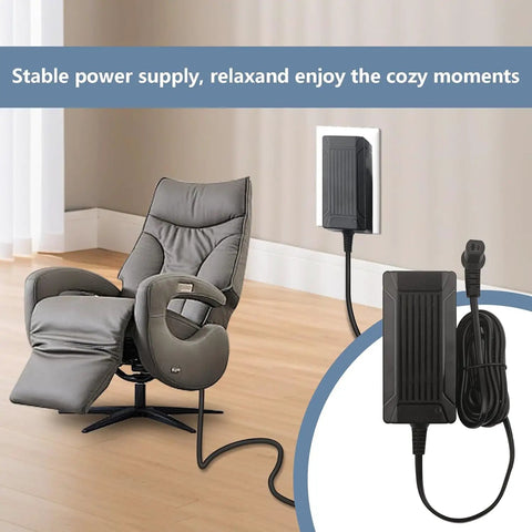 29V 2A Electric Recliner Power Supply Replacement Adapter For Okin Limoss Lift Chairs And Sofas Plug And Play Wide Compatibility With DeltaDrive And BetaDrive Motors Works With Lazboy Pride Golden Kaidi Flexsteel Ashley Berkline And More, black adapter and cord