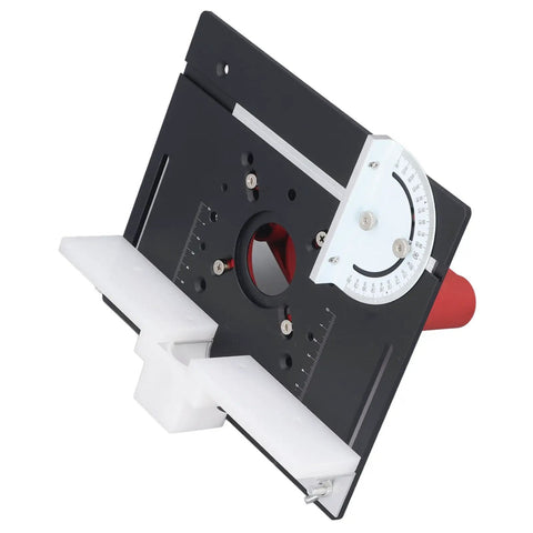 DIY Router Lift Kit With Table Lift System For Router Table Insert Base Plate, 48mm Lifting Capacity, Clamp Range 2.51 To 2.58 Inches, Aluminum And Stainless Steel Build For Woodworking Slotting Trimming Machines angled view