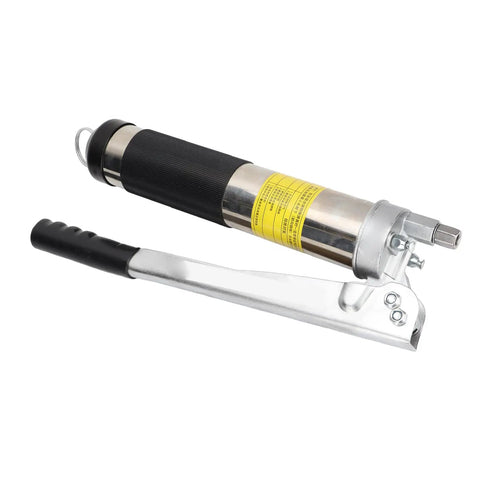 Heavy Duty Manual Grease Gun Kit With 800ml Capacity, Stainless Steel Double Gear Oiler for vehicle maintenance, side view