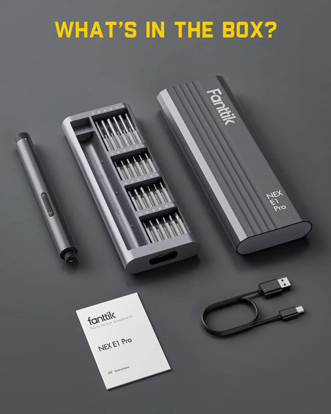 Mini Electric Precision Screwdriver Kit With LED Light And 24 Magnetic Bits High Torque 3 Nm Magnetic Storage Hex Bits Repair Tool Set contents