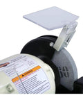 6 Inch Bench Grinder Model M1051 For Your Home Shop Setup, showing grinding wheel and safety shield, heavy duty.