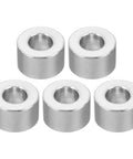 Heavy Duty M8 Aluminum Spacers Set Five Pieces 8.2mm ID 16mm OD 10mm Thick Standoff For Five Sixteenths Inch Or M8 Screws Garage Grade Durable Silver Aluminum Spacers For Automotive And DIY Projects