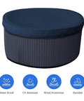 Round Hot Tub Cover For 90 Inch Spa, Waterproof UV Resistant Outdoor Protector With Elastic Hem shown on a tub