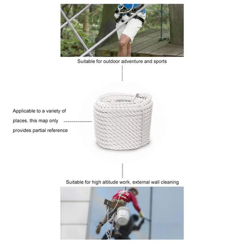White Nylon Twisted Rope Heavy Duty Pull Cord for anchor tree work cargo and craft projects, outdoor adventure and high altitude use